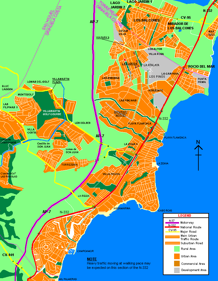 Map Of Orihuela Costa Orihuela Costa Map